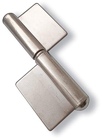 Anschweißscharnier 60 mm LINKS 2-teilig mit festem Bolzen A2 Edelstahl (10 Stück 60 mm)