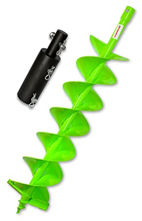 WERHE tarière de terre pour foreuse avec adaptateur de 25 mm à 20 mm ⌀150 mm, longueur 80 cm - tarière pour puits, tarière pour plantation d'arbres, tarière de terre, tarière pour pieux