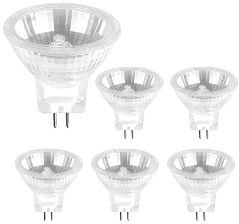 SCNNC MR11 GU4 Halogen Bulbs 20W 12V Dimmable, 250LM Warm White 2700K, 35MM GU4 Spotlight Bulbs 2 Pin MR11 for Cabinet Lighting, Landscape Xmas Tree Lighting, Pack of 6