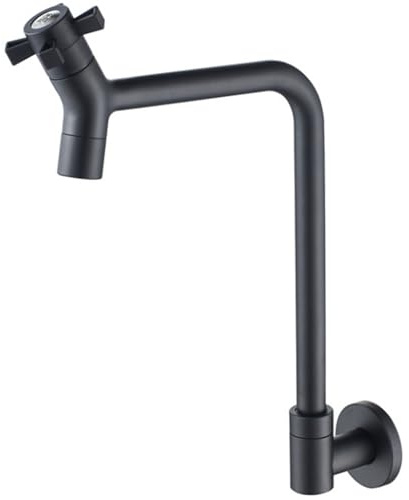 Montaje de montaje en la pared Fregadero de fregadero de 360 ​​° Piscina de trapeador fría de un solo trapeador para lavabo para lavandería Manija cruzada G1/2 Color cepillado de acero inoxidable LWX