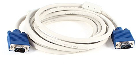 Ruilogod Cable de cable de monitor LCD del conector de 15 pines de 15 pines gris de 15 pines de 9,8 pies de 3 metros