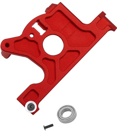 Rcarmumb Aluminum Motor Mount Upgrades for 1/10 Rustler 4x4 Slash LCG or 1/10 VXL Rally Vehicles,Alloy Motor Mount Upgrades Part Hops Ups,1pc,Red