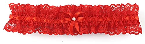 Liga para novia roja. Liguero novia- MERCERÍA SUANCES. Accesorio para novias y damas de honor.