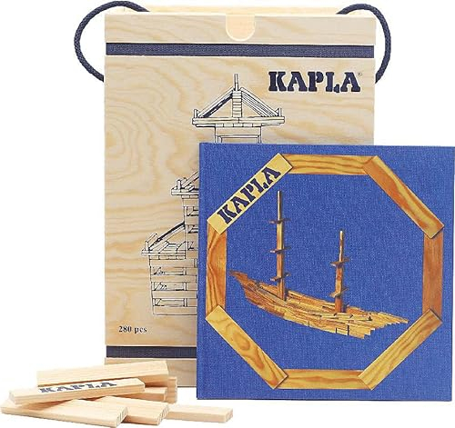 KAPLA Holzbaukasten 280 Steine in Holzkiste mit Kunstbuch - 2 - Konstruktionsspiel, Bausteine & Holzspielzeug, ab 2 Jahren…