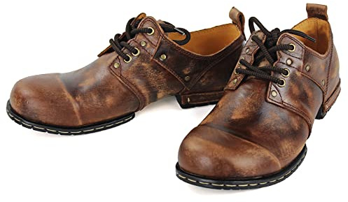 osstone Motorcykelkängor för män, moderiktiga, dragkedja, Chukka-stövlar i läder, casual wear, OS-6015-1-röd-brun, 46 EU
