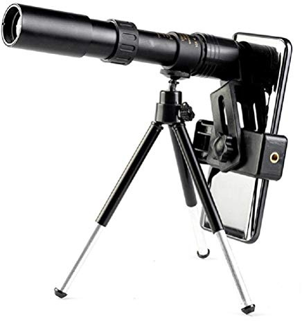 ASVIL 10-300x40mm Super Teleobjetivo Zoom Telescopio Monocular con Trípode y Clip Accesorios para Teléfonos Móviles