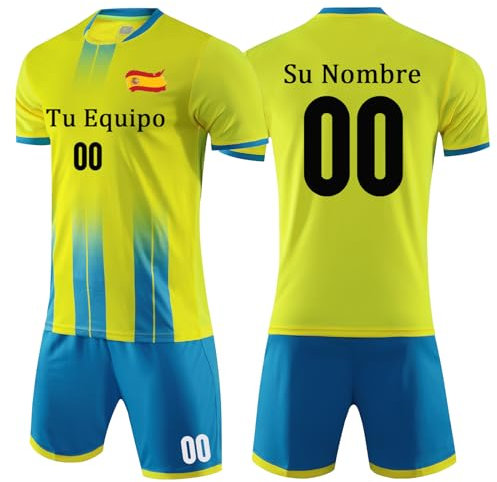OPUTWDF Equipaciones de Futbol para Niños Hombre Personalizada Camiseta Futbol Niño Hombre para Nombre Número del Equipo Personalizable