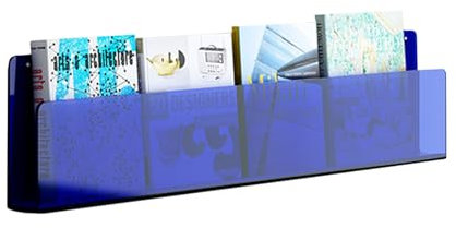 An der Wand montierter Dokumentenhalter, Literaturhalter, Wandmontage-Aufbewahrungshalter, Regal, Aufbewahrungsständer, Aufbewahrung von Buchalben, Zeitschriftenhalter, Büroakten-Organizer-Regal (blau