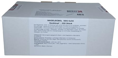 Nageldübel Schlagdübel Ø 5-6-8 mm Länge 30-160 mm | NYLON BEFEST24® Made in Germany (6x50mm)