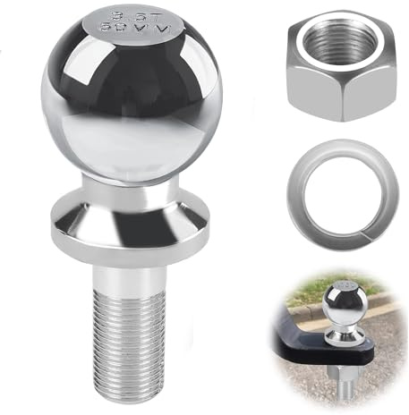 Tyafzzn Anhängerkupplungskugel, 50mm 3.5T, Kupplungskugel Anhängerkupplung, Kugelkopf Traktor Ackerschiene, Kugelkopfbolzen Gerade Ackerschiene für Rasentraktor Traktoren, Wohnmobil, ATV