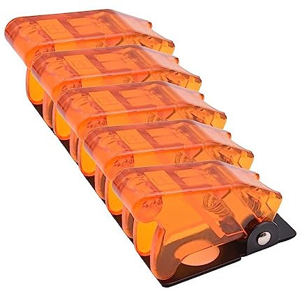 5Pcs 12mm Kippschalter Flip Up Cap Abdeckung Schutz for Auto Auto Boot Lkw Flugzeug Licht Rot Schwarz grün (Color : Transparent Yellow, Size : 5pcs)