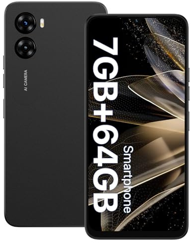 UMIDIGI G3 Mobile Phones Unlocked, Android Smartphone SIM Free Unlocked, 7+64GB RAM/1TB Extension, 6.52”HD+Screen, 5150mAh Battery, 13MP Camera, 4G Dual SIM/Face ID/GPS/OTG (Black)