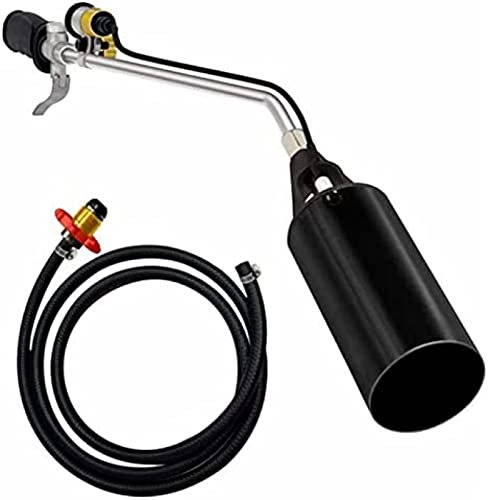 Propane Torch Weed Burner Kit, Turbo Trigger Push Button Igniter,Weed Torch Wand with 4 Ft Hose,for Ice Snow Melter, Roofing, Roads,Outdoor Weed Killer