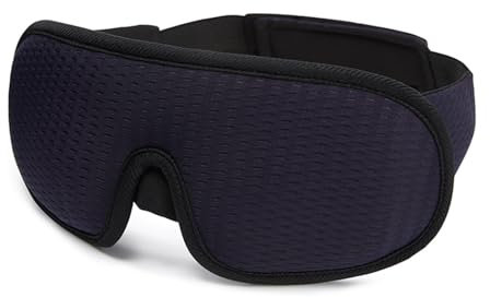 Augenmaske 3D Schlafmaske blockieren leichte weiche gepolsterte Schlafmaske for Augen Schatten Augenbund Schlafhilfesgesichtsmaske Okular angemessen Augenklappe Schlafen(Navy blue)