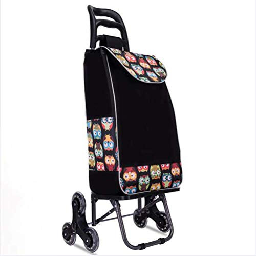 HARIPYER Zusammenklappbarer, Leichter Einkaufswagen zum Treppensteigen mit drehbaren Rädern und Abnehmbarer, wasserdichter Canvas-Tasche