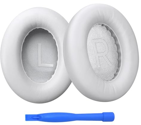 Ersatz Ohrpolster für Bose NC700 / Bose 700 Noise Cancelling Kopfhörer von MMOBIEL - Memory- Schaumstoff und Protein PU Kopfhörer Ohrpolster – Ersatzpolster – Weiß