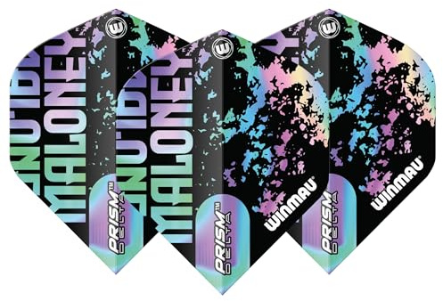 WINMAU Dart Flight - Professioneller Spieler - Prism Delta Extra Thick 100 Micron - 1 Satz pro Packung (insgesamt 3 Dart-Flights) - Professionelles Dart Zubehör