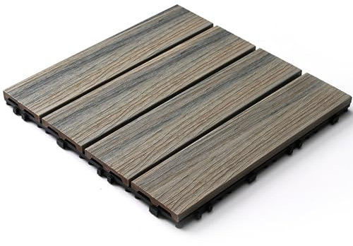 KJoBDwz Wood Outdoor Flooring Tiles Interlocking Outdoor Wood-plastic Composite Decking, Wood-plastic Decking For Gardens, Paths, Terraces, 11 Pcs Outdoor floor tiles(Antique Wood)
