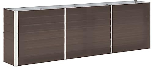 Myheimly Garten-Hochbeet Verzinkter Stahl 240×40×77 cm Braun