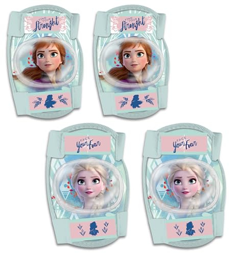sarcia.eu Isdrottningen Elsa och Anna knäskydd och armbågsskydd för barn, flickor, mint (mintgrön)