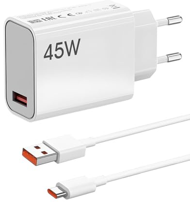 Chargeur Rapide 45W USB-C pour Mi Note 14 Pro, 14, 13, 12, POCO X7, 6A Câble USB C 1M - Charge Turbo et Transfert de Données pour Mi Pad 7, Pad 6, Mi Pad, Mi A3, POCO M6 et Plus