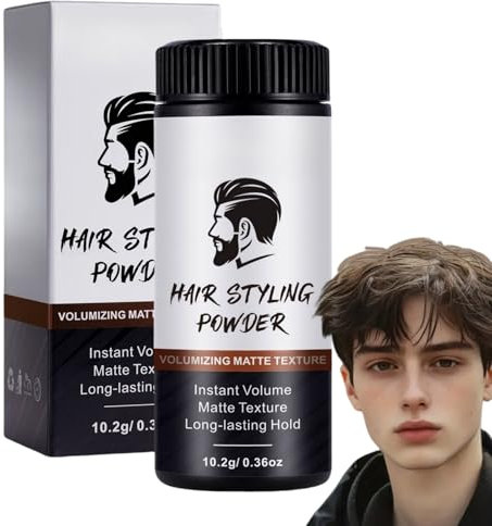 Polvere per lo styling dei capelli per gli uomini, polvere testurizzante per lo styling dei capelli, polvere per capelli con opaco, look naturale, senza grasso, tenuta di lunga durata, Ha-ir Pow-der