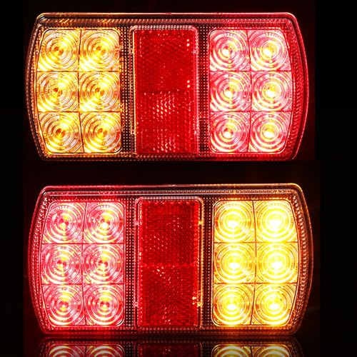 ETUKER LED Rückleuchten Anhänger 12V 4Funktion Ruecklichter Wohnwagen PKW Anhänger Beleuchtung