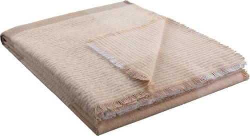 biederlack Plaid White Bouclé Baumwollmischung Natur Größe 130x170 cm