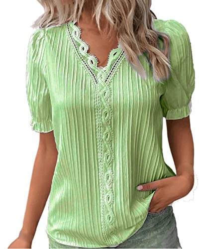 Outlet Angebote Sale Tshirt V Ausschnitt Elegante Oberteile Spitzen Sommer Bluse Tops Für Frauen Kurzarm T-Shirts Lässige Basic Tops Tunika Oberteil T Shirt Damen Oversize