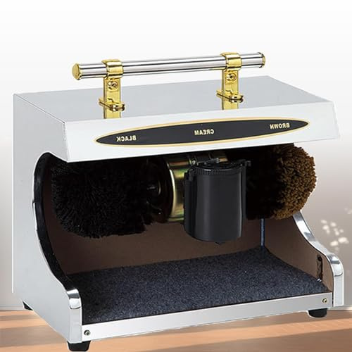 CRBUDY Cireuse à Chaussures à Induction Automatique, Brosse combinée à Induction Automatique, Protection Contre la surchauffe et Fonctionnement Fluide pour la Famille, l'hôtel et la Banque, B (C)
