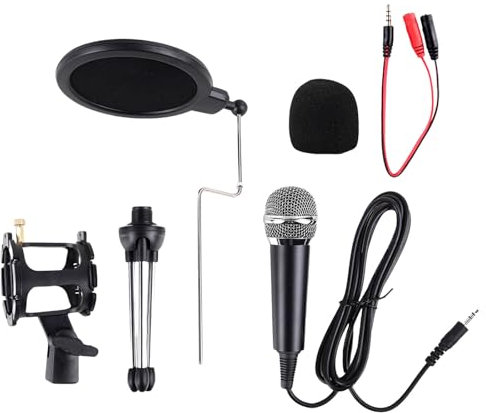 YiNLuax Ensemble Microphone À Condenseur Informatique High Fidelitys pour L'enregistrement À Domicile Le Streaming avec Réglable 30Hz-15KHz Classe en Ligne Mic