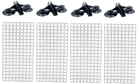 Abaodam Aquarium Isolation Panel Lattice Plate, 30x15cm 4pcs Suction Cups, Spliceable Fish Tank Divider for Aquarium Separation and Fish Protection Random Color