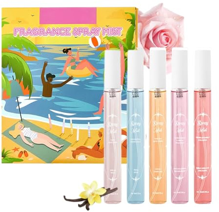 Mini-Parfüm Set, Parfüm-Duftnebel, verschiedene Düfte, Haar- und Körperparfüm-Spray-Set, langanhaltend, frisch, fruchtiges Duftspray für Frauen, Mini-Duftnebel