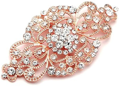 DOKRIN Broches et pins pour femme 1 broche fleur de mariée en cristal, couronne de cristal, mariage vintage, broche décorative tendance en ruban floral, cadeau de mariage