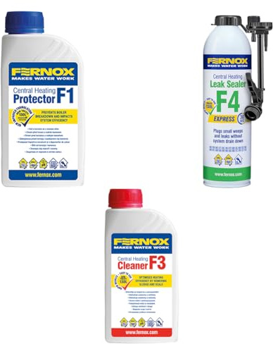 Bandloo Set Fernox F3+F1+F4 – Set zur Reinigung, zum Schutz von Heizungen
