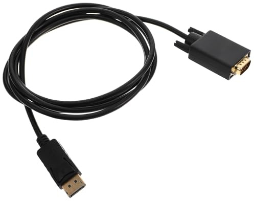 Générique Câble Displayport vers Vga 1,8 m Adaptateur Displayport Mâle vers Vga Mâle Câble Vidéo pour Moniteur Pc, Laptop, Projecteur