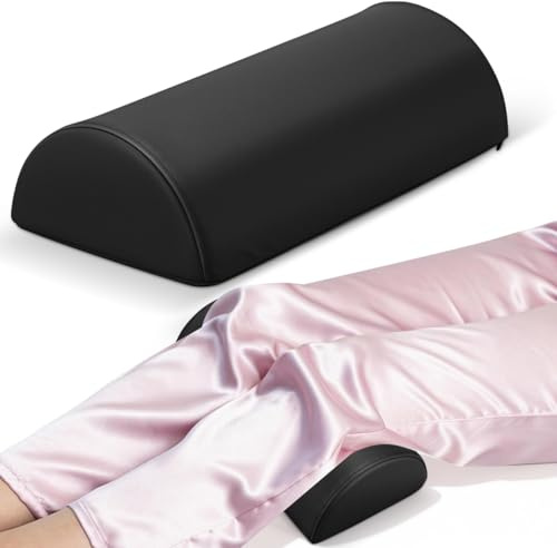 Veemoon Coussin Demi-Rond Noir en Mousse à Mémoire de Forme pour Jambes et Pieds Traversin Ergonomique pour Table de Massage Accessoire Spa Réutilisable et Facile à Nettoyer Institut