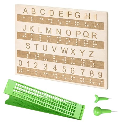 Kit Scrittura Braille,4 Righe 28 Celle Forniture Per Ipovedenti - Kit Portatile Di Tavoletta Braille - Per Bambini Ragazzi Adulti Studenti Insegnanti Scuole Istruzione Domestica