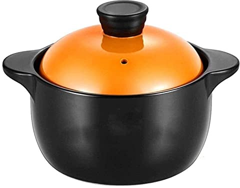 Piatto da cucina in ceramica per alte temperature, Casseruola in terracotta con coperchio 2,8-5,8 l(Capacity 5.8L)