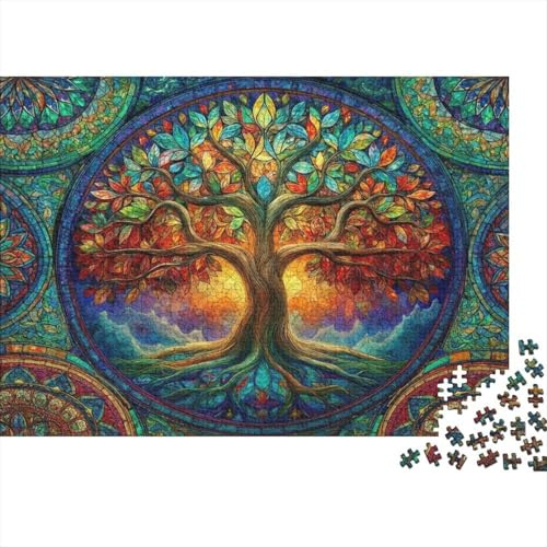 Albero della Vita Puzzle 1000 Pezzi Carta Adulti Arte Colorata Gioco di Puzzle 1000 Pezzi Relax Decorazione Casa 70x50cm/1000pcs