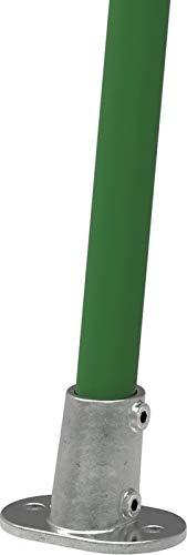 Fenau | Flangia a pavimento, ovale, 0-11°, Ø 42,4 mm, flangia a parete, flangia a soffitto, supporto, ghisa malleabile, zincato a caldo, viti incl.