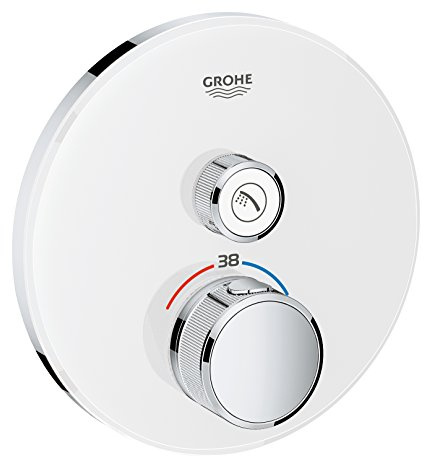 GROHE Grohtherm Smartcontrol Thermostat for Shower, with Concealed Installation and One Valve Round Shape, Moon White, Made In Germany By GROHE Eco-Friendly and Safety Features 29150LS0