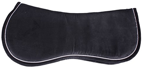 QHP Sattelunterlage Memory Schaum optimale Druckverteilung verschiedene Farben, 2 Größen (Pony, Schwarz)