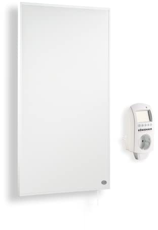 Könighaus Infrarotheizung - 800 Watt mit TÜV SÜD + 5 Jahre Herstellergarantie ✓ Doppelter Überhitzungsschutz ✓ Heizkörper in 2-4 min auf Betriebstemperatur ✓ inkl. Thermostat
