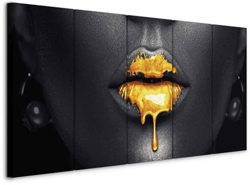 murando - Leinwandbild Abstrakt Schwarz Frauen, 225x90 cm, 5-teilig, modern | Hochwertige Leinwand, sofort aufhängbar, ideal fürs Wohn- oder Schlafzimmer, wasserfest und lichtecht, langlebig, stilvoll