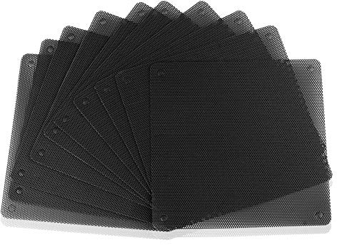 euroharry Fläktskydd med ultrafint dammfilter dator PC-fläkt fint dammfilter 120 mm/140 mm husfläkt nät 10 stycken (10 x 140 x 140 mm, svart)