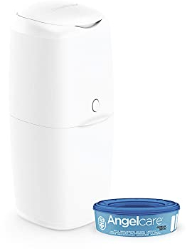 Angelcare Nappy Disposal System, Push & Lock System, No Twist No Fuss, x 1 Round Refill Cassette