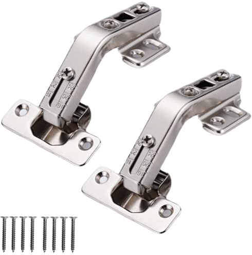 XINHAITC 2 Pack 135 Degree Folden Door Hinges,Corner Kitchen Cabinet/Folden Door Hinges Full Overlay Concealed for Cabinet,Cupboard,Folded Door,Combination