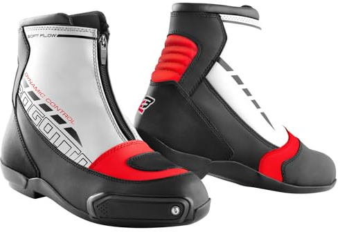 Bogotto Lap Motorradschuhe, weiß/schwarz/rot, 36