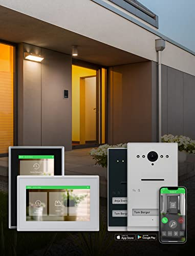 Schneider Electric Ritto Video-Gegensprechanlage, TwinBus IP Set mit App, 2 Draht Bus, 1-Familienhaus, Aufputz, anthrazitgrau, Artikelnummer RGE2092150